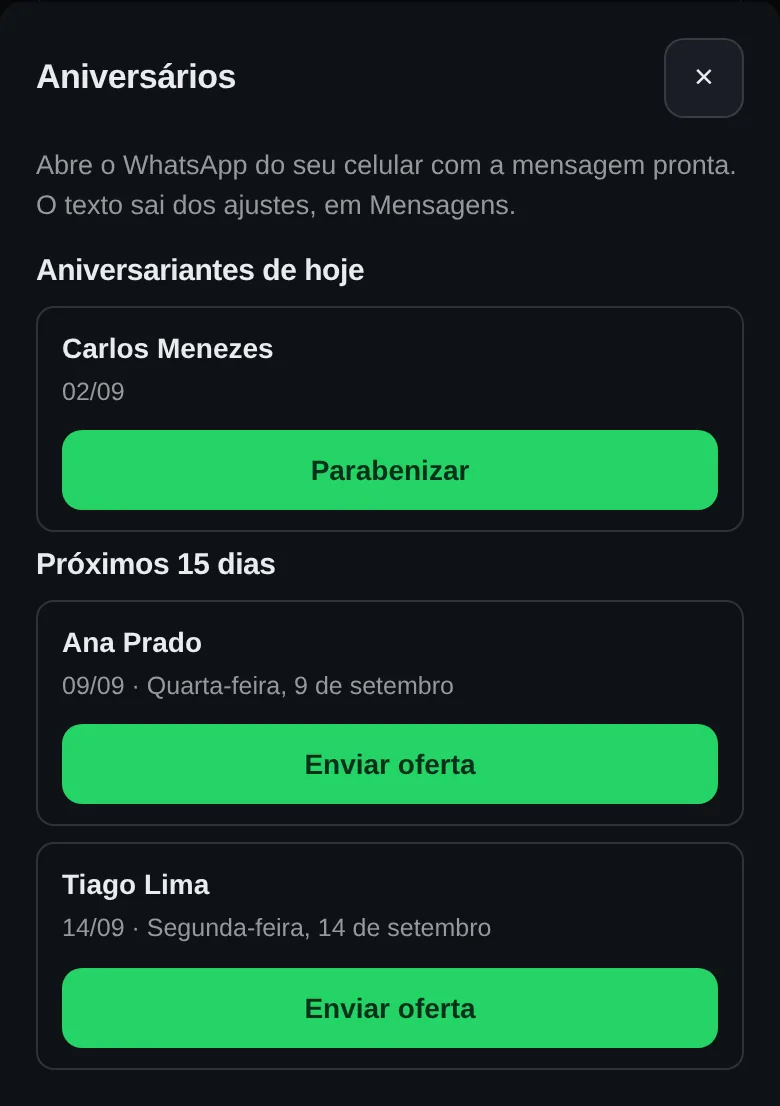 Aniversariantes de hoje e dos próximos quinze dias